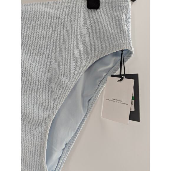 DKNY Swim Powder Blue Textured High Waist Bikini Bottoms Women’s Swimwear - Picture 6 of 12